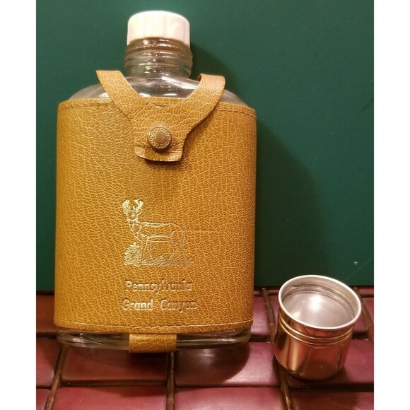 Vintage 1970s Pennsylvania's Grand Canyon Souvenir Flask 6.5"x3.5" 8oz - Picture 4 of 6